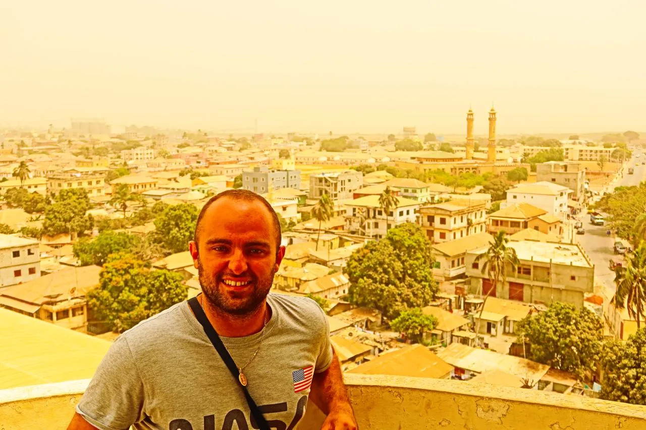 Matteo Arellano overlooking Banjul, The Gambia